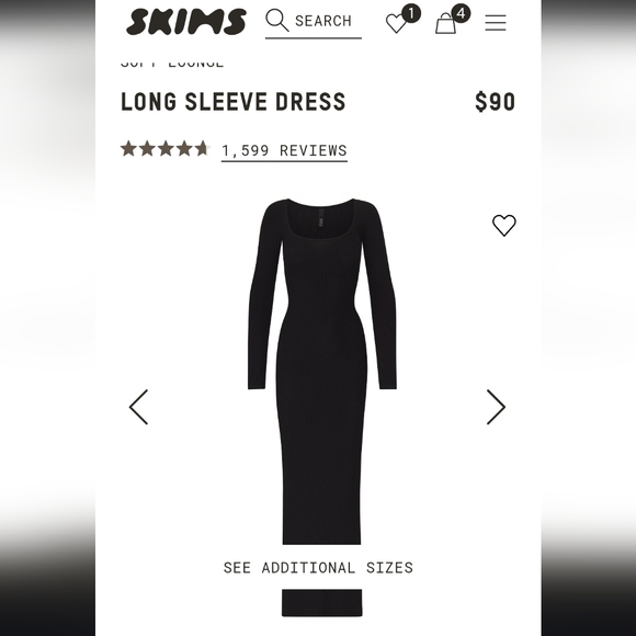 SKIMS RIBBED LOUNGE DRESS - Picture 4 of 5